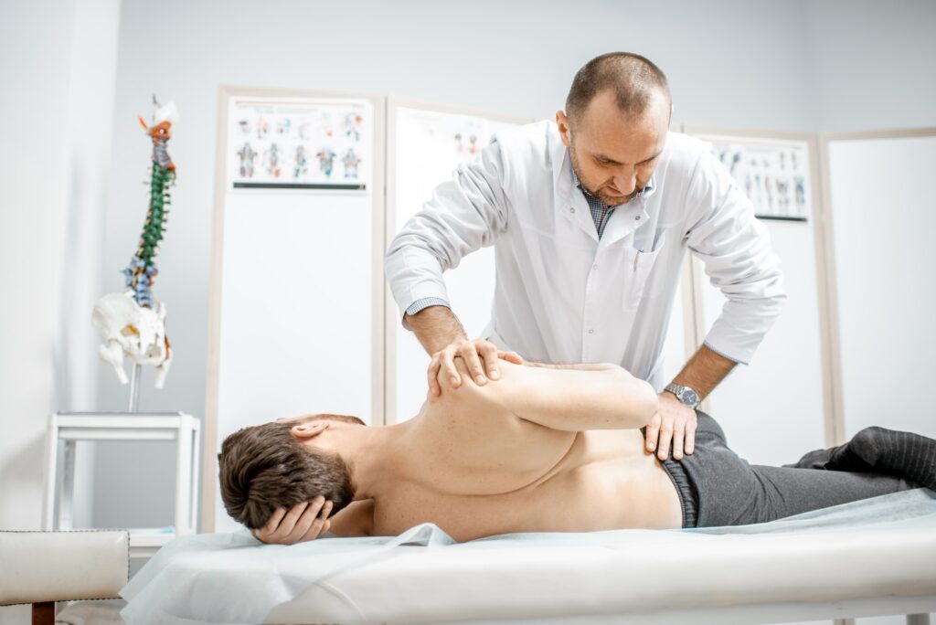 Physiotherapist doing manual treatment